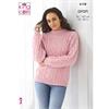 King Cole Pattern 6108 Sweater & Cardigan in Wool Aran