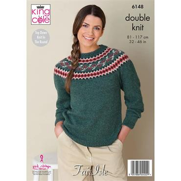 King Cole Pattern 6148 Fair Isle Jumpers & Accessories in Baby Alpaca DK