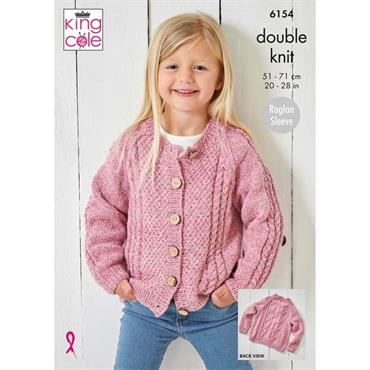 King Cole Pattern 6154 Sweater & Cardigan in Simply Denim DK