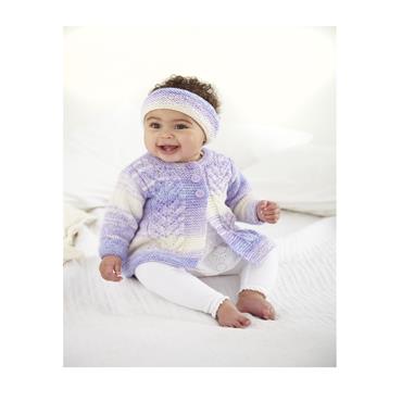 King Cole Pattern 6167 Coat, Cardigan, Gilet and Headband in Cutie Pie DK