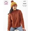 King Cole Pattern 6191 Cape, Sweater and Hat in Aran