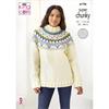 King Cole Pattern 6196 Fair Isle Jumper & Accessories in Super Chunky