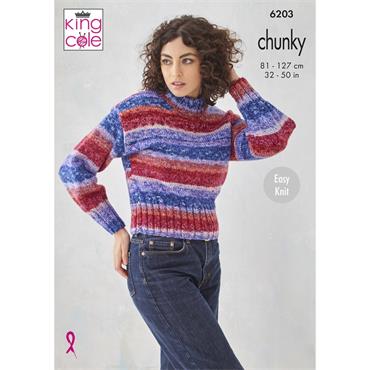 King Cole Pattern 6203 Slipover & Sweater in Hedgerow Chunky
