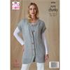King Cole Pattern 6206 Hooded Jacket & Waistcoat in Super Chunky