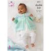 King Cole Pattern 6211 Cardigan, Sweater, Matinee Coat & Hat in Cherish DK and Cherished DK