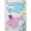 King Cole Pattern 6212 Sweater, Jacket, Sleeping Bag & Hat in Double Knitting