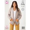 King Cole Pattern 6218 Sweater and Cardigan in Super Chunky