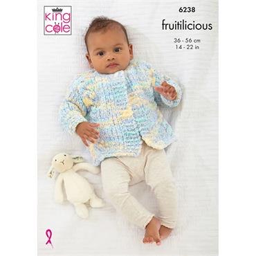 King Cole Pattern 6238 Jacket, Cardigan and Waistcoat in Fruitilicious 