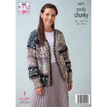 King Cole Pattern 6271 Cardigan and Sweater in Nordic Chunky