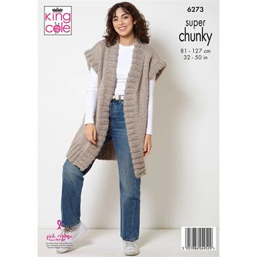 King Cole Pattern 6273 Jacket & Waistcoat in Super Chunky