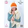 King Cole Pattern 6291 Sweater, Scarf and Hat in Big Value BIG