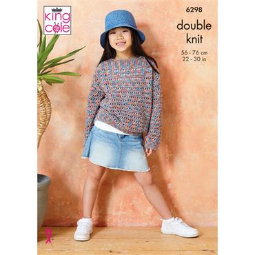 King Cole Pattern 6298 Child's Sweaters in Cottonsoft Crystal DK