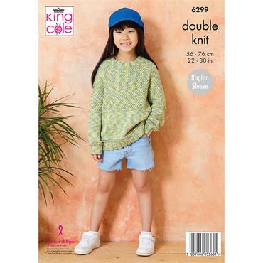 King Cole Pattern 6299 Cardigan and Sweater in Cottonsoft Crystal DK