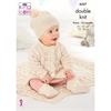 King Cole Pattern 6327 Matinee Coat, Cardigan, Hats, Bootees and Blanket in Glitz DK