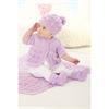 King Cole Pattern 6327 Matinee Coat, Cardigan, Hats, Bootees and Blanket in Glitz DK