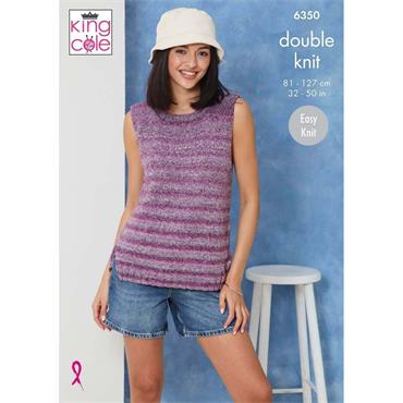 King Cole Pattern 6350 Round & V Neck Tops in Jamboree DK