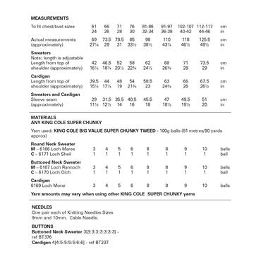 King Cole Pattern 6356 Sweaters and Cardigan in Big Value Super Chunky Tweed