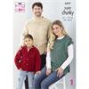 King Cole Pattern 6357 Sweater, Cardigan and Top in Big Value Super Chunky Tweed