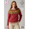 King Cole Pattern 6364 Fairisle Sweater and Tank Top in Merino Blend DK
