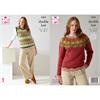 King Cole Pattern 6364 Fairisle Sweater and Tank Top in Merino Blend DK