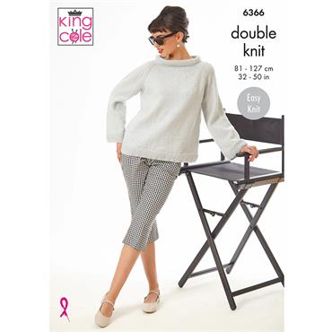 King Cole Pattern 6366 Hollywood Collection: Sweaters in Merino Blend DK