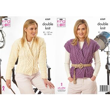 King Cole Pattern 6369 Hollywood Collection: Jacket and Gilet in Merino Blend DK