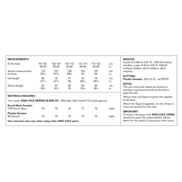 King Cole Pattern 6373 Hollywood Collection: Sweaters in Merino Blend DK