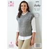 King Cole Pattern 6376 Sweater and Vest Top in Simply Denim Chunky