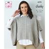 King Cole Pattern 6378 Cape Top and Oversized Cable Sweater in Simply Denim Chunky