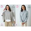 King Cole Pattern 6378 Cape Top and Oversized Cable Sweater in Simply Denim Chunky