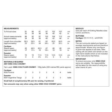 King Cole Pattern 6381 Cardigan and Sweater in Flair Chunky