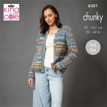 King Cole Pattern 6381 Cardigan and Sweater in Flair Chunky