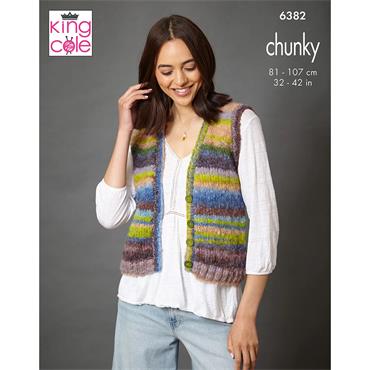 King Cole Pattern 6382 Waistcoat and Tank Top in Flair Chunky