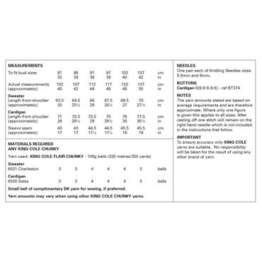 King Cole Pattern 6384 Sweater and Cardigan in Flair Chunky