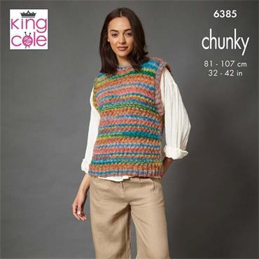 King Cole Pattern 6385 Sweater and Tank Top in Flair Chunky