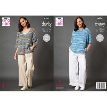 King Cole Pattern 6386 Sweaters in Flair Chunky