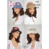 King Cole Pattern 6398 Bucket Hats Crocheted in Cottonsoft DK