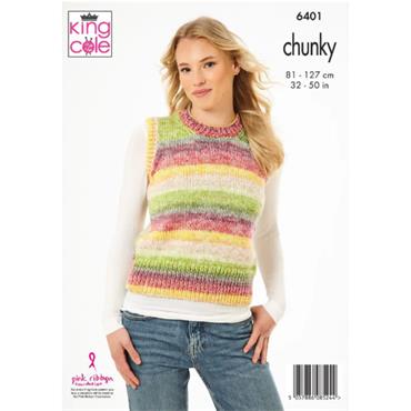 King Cole Pattern 6401 Cardigan and Slipover in Hedgerow Chunky