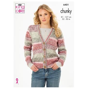 King Cole Pattern 6401 Cardigan and Slipover in Hedgerow Chunky