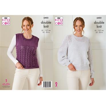 King Cole Pattern 6402 Sweater & Slipover in DK