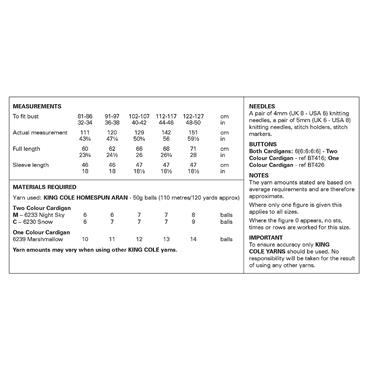 King Cole Pattern 6420 Ladies Cardigans in Aran 