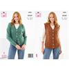 King Cole Pattern 6426 Waistcoat and Cardigan knitted in Big Value Aran