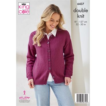 King Cole Pattern 6437 Sweater and Cardigan in DK