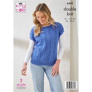 King Cole Pattern 6438 Sweater and Slipover in DK