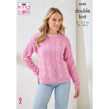 King Cole Pattern 6438 Sweater and Slipover in DK