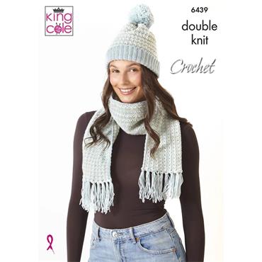 King Cole Pattern #6439 Crochet Accessories in DK