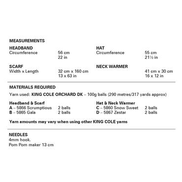 King Cole Pattern 6440 Accessories Crocheted in DK