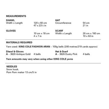 King Cole Pattern 6441 Accessories Crocheted in Aran