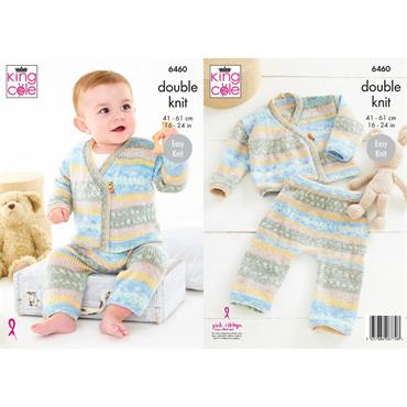 King Cole Pattern 6460 Cardigan and Trousers in Baby Fjord DK