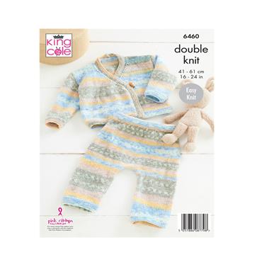 King Cole Pattern 6460 Cardigan and Trousers in Baby Fjord DK